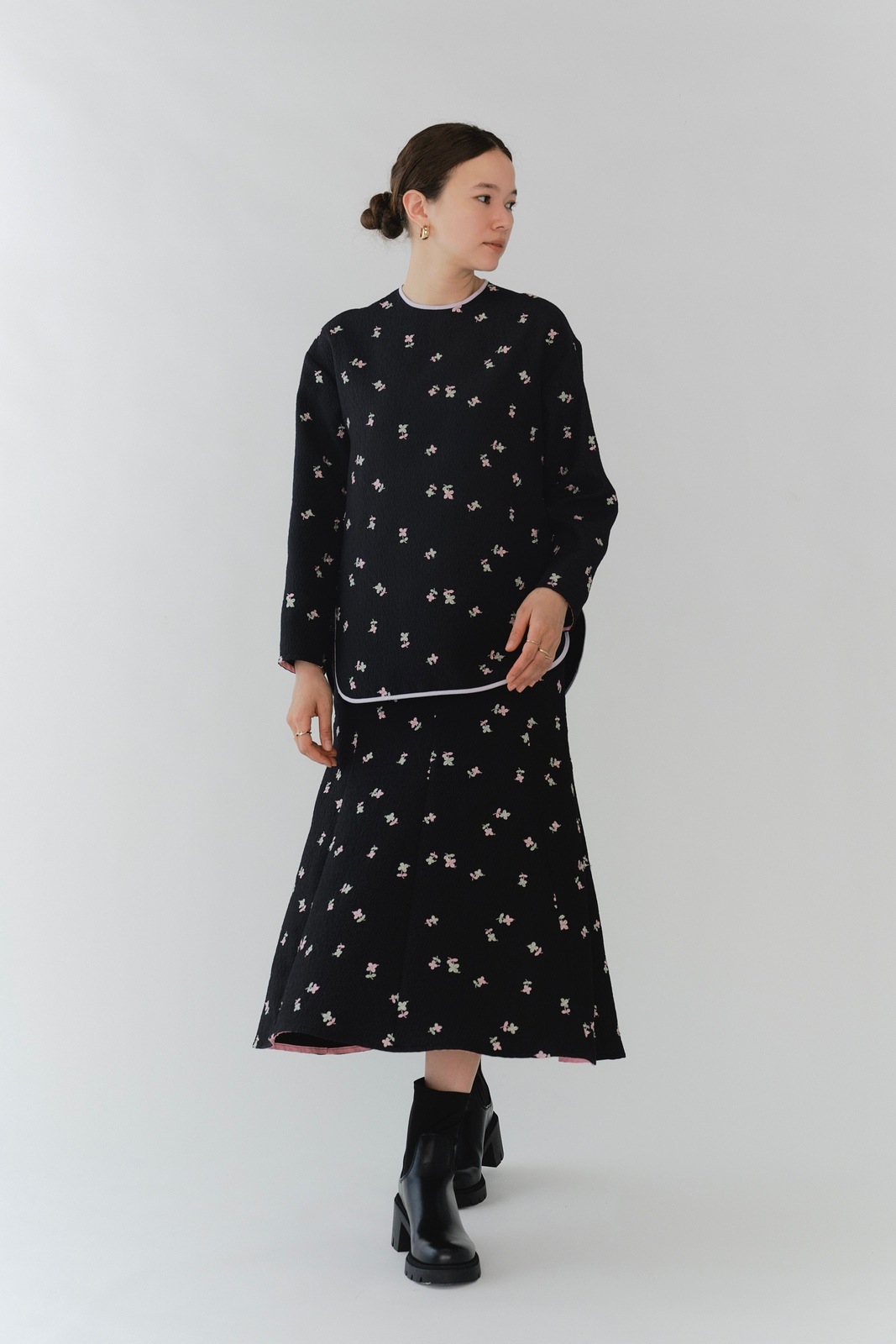 9月下旬発送予定 フクレ刺繍フレアスカート【2025AW】 | 2025 AW