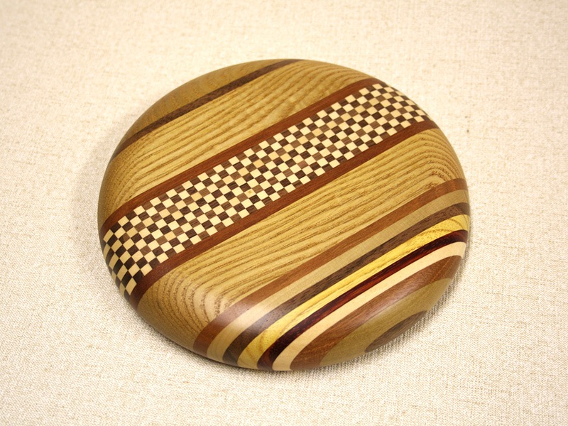 【希少】　超美品　寄木細工　木製菓子器 丸型　お盆 ムク6寸菓子器 | 寄木細工 丸盆 | 寄木細工専門店 箱根丸山物産