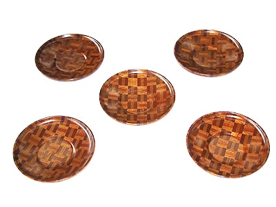 国産銘木】茶托（5客） 国産銘木】茶托（5客）