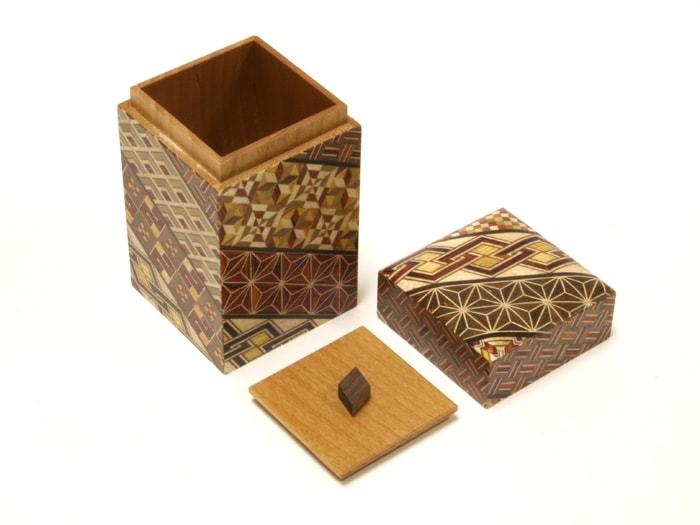 茶筒 角 | 茶托・茶筒 | 寄木細工専門店 箱根丸山物産
