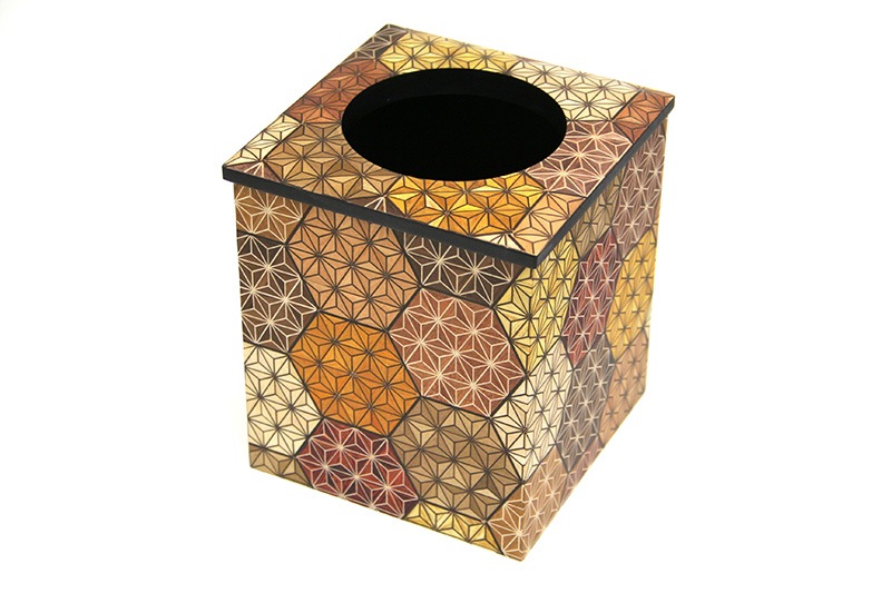 ミニくず入れ 亀甲 | ティッシュ箱＆くず入 | 寄木細工専門店 箱根丸山物産