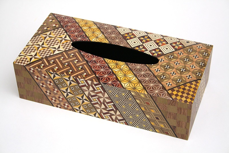 ティッシュボックス（小寄木） | ティッシュ箱＆くず入 | 寄木細工専門