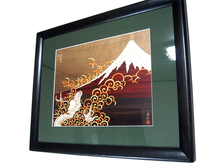 木象嵌 登り龍と富士 | 木象嵌 | 寄木細工専門店 箱根丸山物産