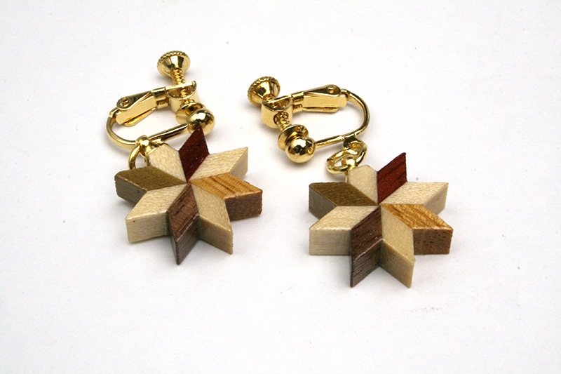 寄木イヤリングC | イヤリング・ピアス | 寄木細工専門店 箱根丸山物産 