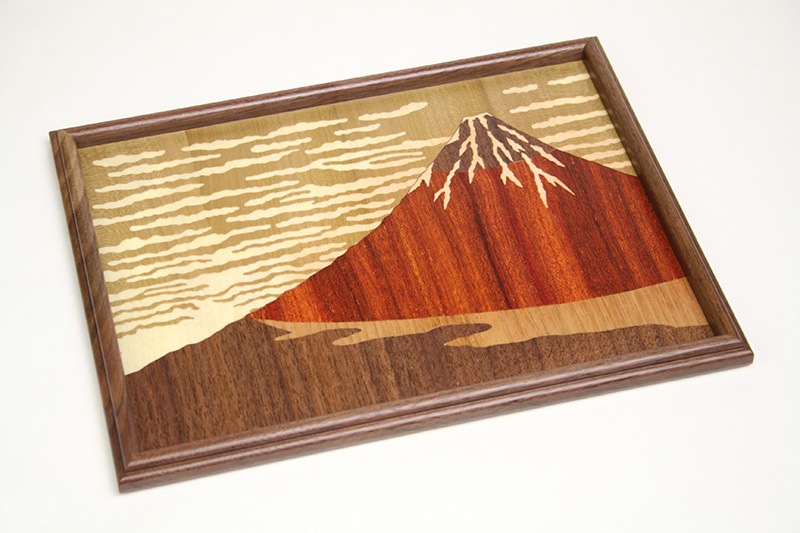 角盆 富士山 | 寄木細工 角盆 | 寄木細工専門店 箱根丸山物産