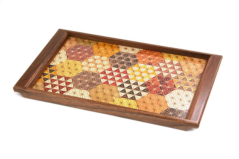 箱根　寄木細工うちはら　角盆 箱根 寄木細工うちはら 角盆