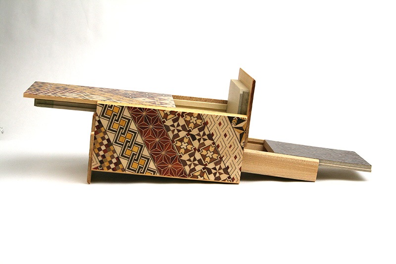 秘密箱7＋1回仕掛け 5寸 引き出し付 | 秘密箱 | 寄木細工専門店