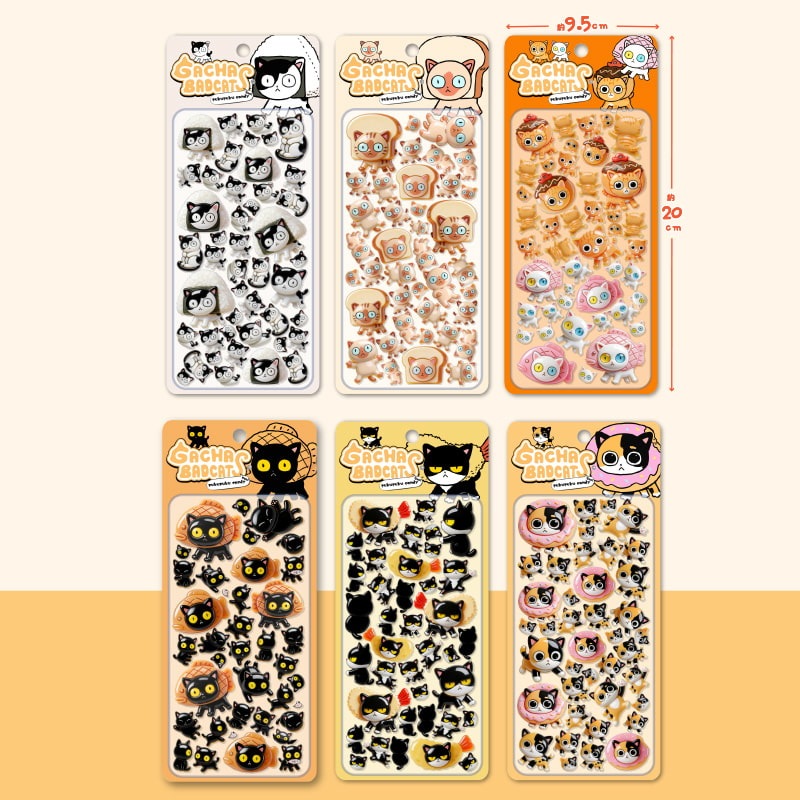 ガチャバッドキャッツぷくぷくキャンディシール