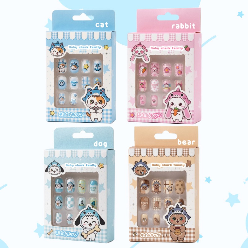 ベイビーシャークファミリーぷっくりネイルチップ