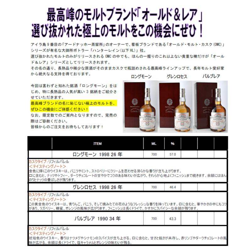 【先行予約】ハンターレイン　オールド＆レア