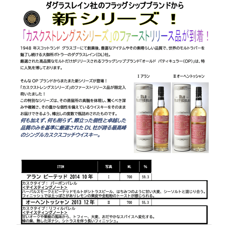 【先行予約】ダグラスレイン　オールド　パティキュラー　カスクストレングス　