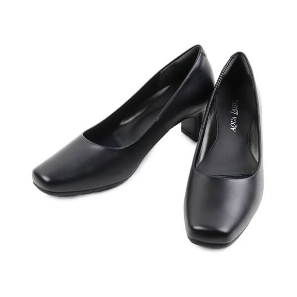 ☆アクアレディAQUA LADY 3E 5センチヒール皮革プレーンパンプス