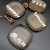 中村哲雄 オーバルプレート フリーカップ 小皿 各1枚 計3枚 中村哲雄