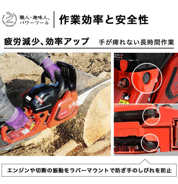 エンジン式 チェーンソー 20インチ（50cm）オレゴン製 YS-CS5200【2年