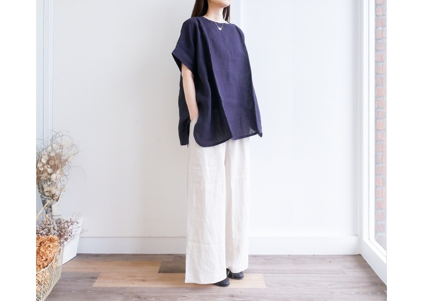 30%OFF【a+koloni（コロニー）＊リネンワイドチュニック(3色