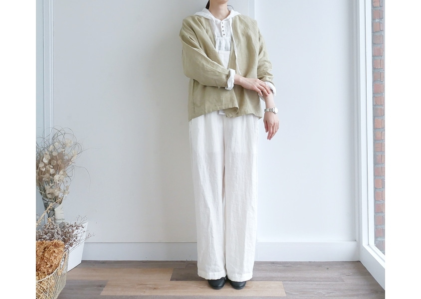 30%OFF【YURK（ユルク）＊リネンシャツカーディガン(2色