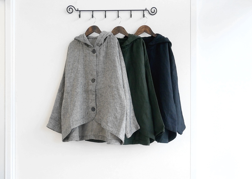 ista-ire（イスタイーレ）＊起毛リネンフードバルーンジャケット(3色