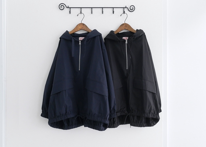 mao made(マオメイド)＊ヴィンテージツイルHALF ZIP BIGポケット