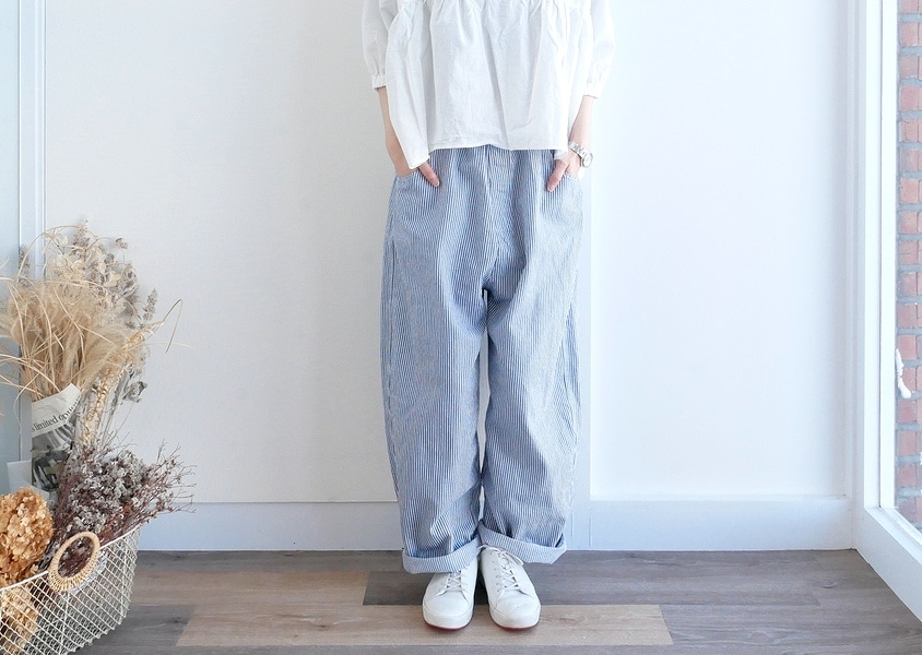 【NARU（ナル）＊先染めヒッコリーノッポパンツ（3色）】
