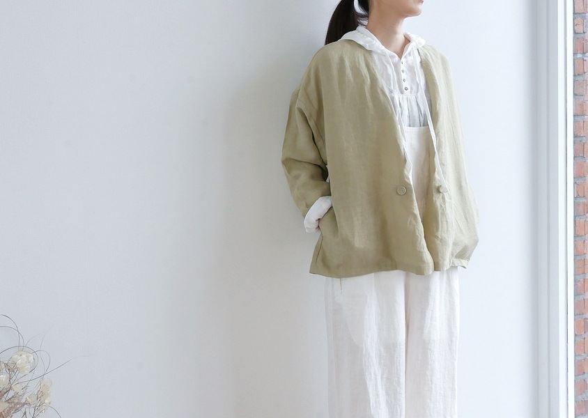30%OFF【YURK（ユルク）＊リネンシャツカーディガン(2色