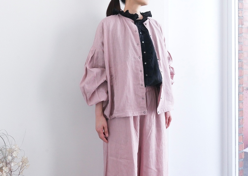 a⁺koloni ⿻ リネン フリルとリボンのブラウス 春夏 ナチュラル 白 a⁺koloni ⿻ リネン フリルとリボンのブラウス 春夏 ナチュラル 白