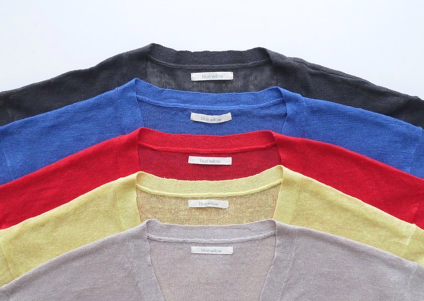 blue willow リネン２ウェイカーディガン(新品) 30%OFF【blue willow（ブルーウィロー）＊リネンニット長袖