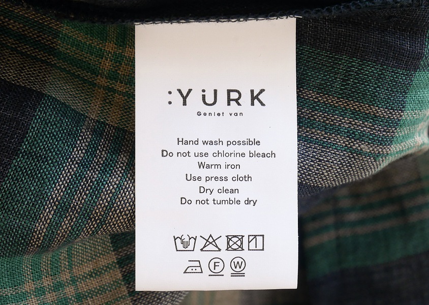 YURK（ユルク）＊Lオータムカラー先染めチェック衿フリルシャツ(2色