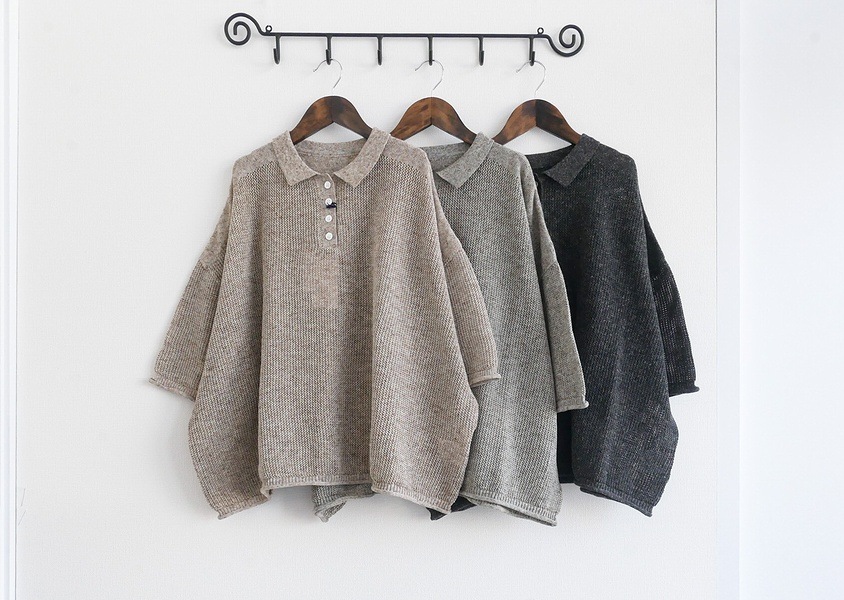 ��YURK�ʥ�륯�ˡ�LINEN MIX KNIT ���λ��Ԥߥݥ��˥å�(3��)��