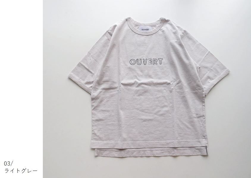 OUVERT（ウーヴェル）＊16/-JPN天竺クルーネックプリントプル