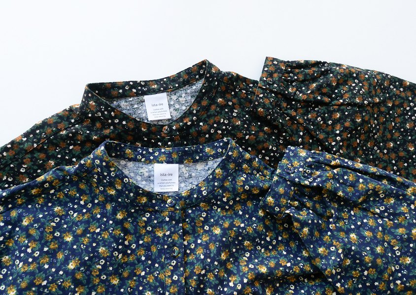 ista-ire（イスタイーレ）＊起毛フラワープリントティアードワンピース