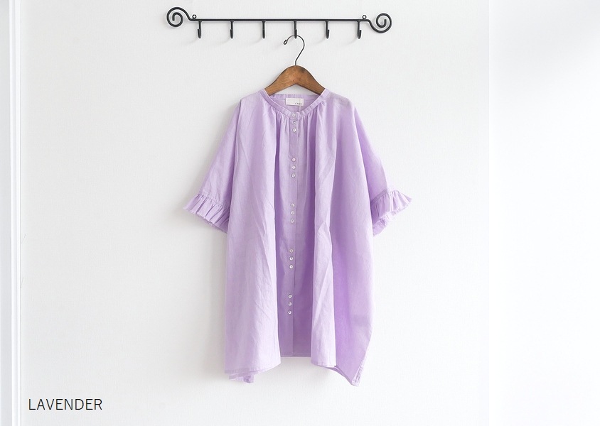【新品】a+koloni コロニー 襟フリル 9分袖チュニック ピンク 30%OFF【a+koloni（コロニー）＊C/Lフリルスリーブチュニック(4
