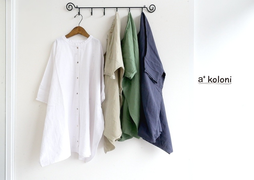30%OFF【a+koloni（コロニー）＊リネン2WAYチュニック(4色