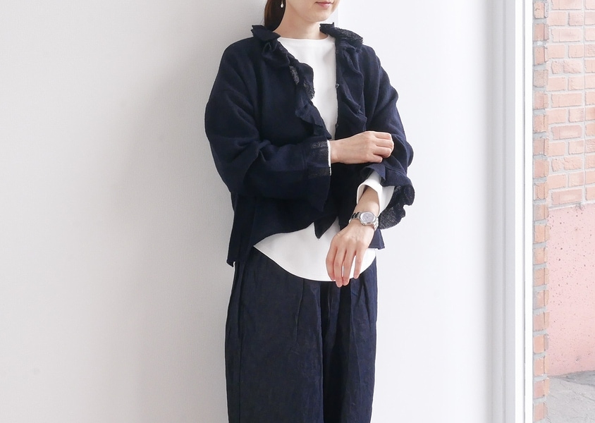 g)(グラム)＊ウールガーゼフリルトリムブラウス(2色)】 | TOPS