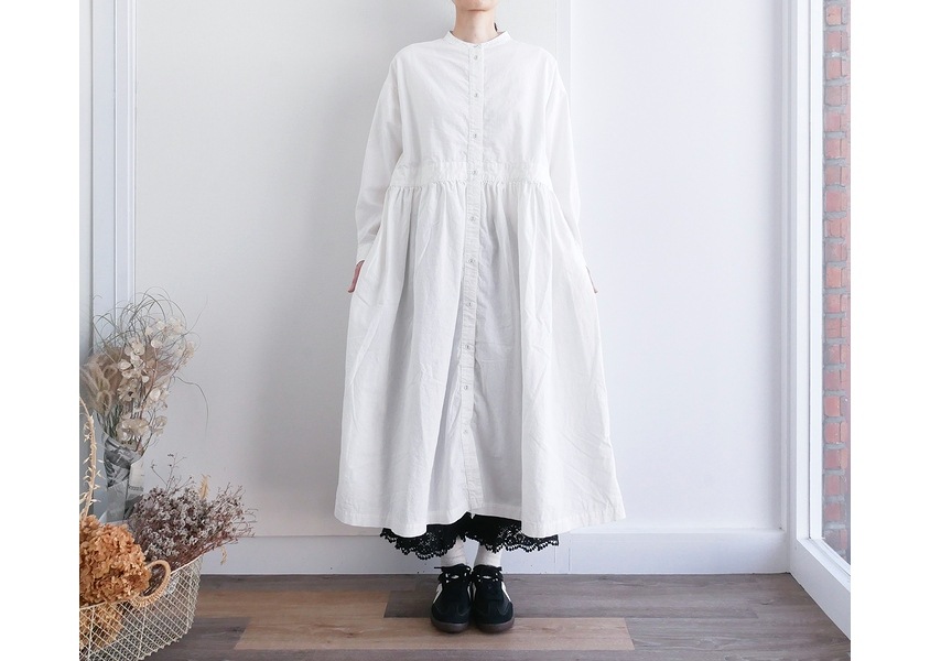 ista-ire(イスタイーレ)＊綿麻スラブデニムギャザーワンピース(3