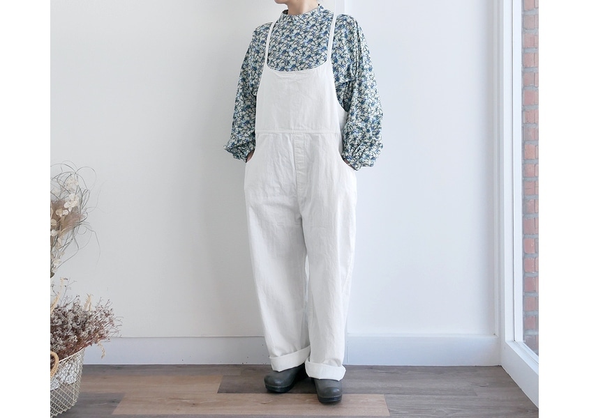 新品未使用！NARU(ナル) ホワイトデニムサロペットパンツ NARU｜(ナル) 8ozムラデニム ノッポサロペット 661800