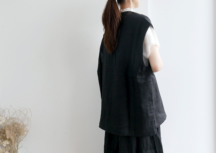 MUSEdeDeuxiemeClasseシルクリネンベスト Lily Linen Vネック