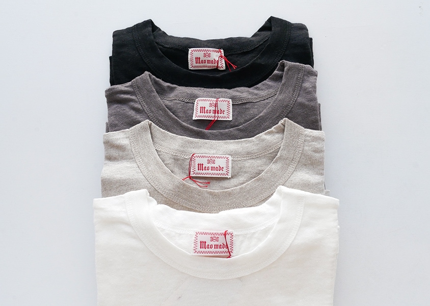 mao made(マオメイド)＊ベルギーリネンA.R.E.7分袖ワイドTee(4色