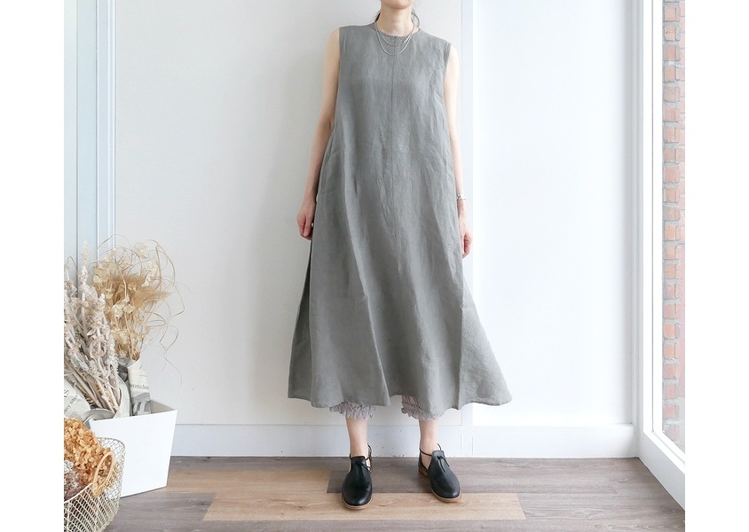 OUVERT（ウーヴェル）＊Fanage Linen ノースリーブワンピース(3色