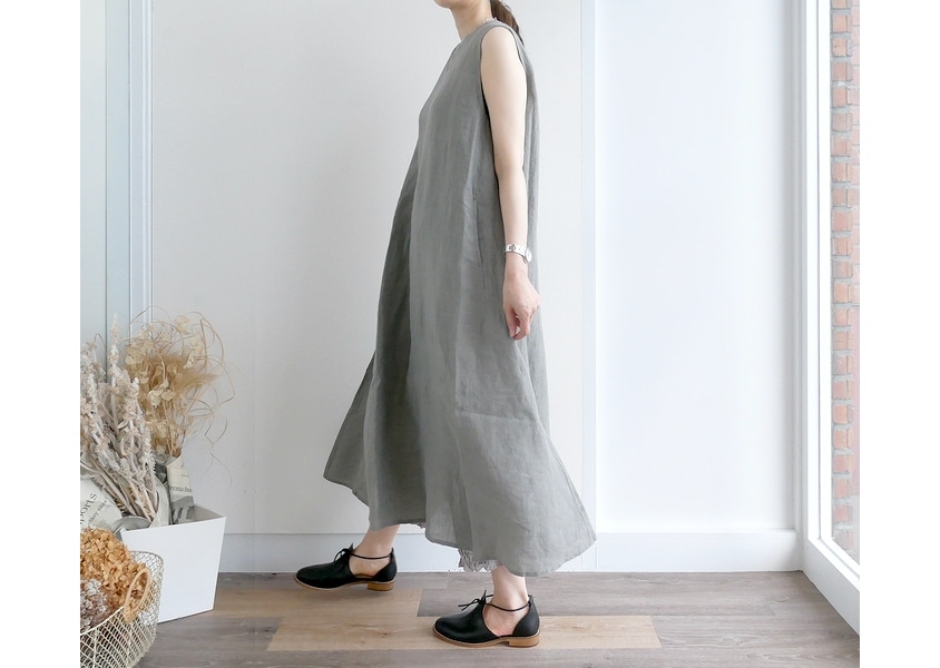 OUVERT（ウーヴェル）＊Fanage Linen ノースリーブワンピース(3色