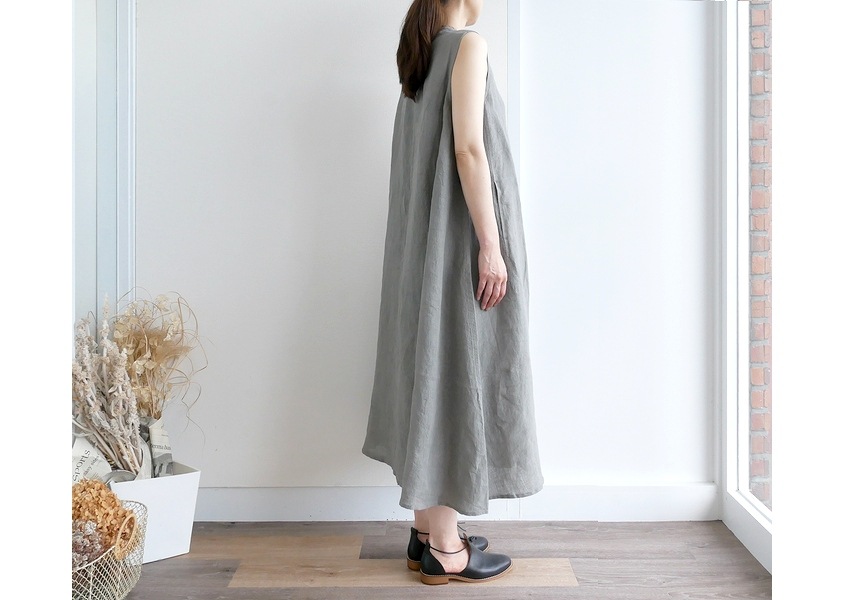 OUVERT（ウーヴェル）＊Fanage Linen ノースリーブワンピース(3色