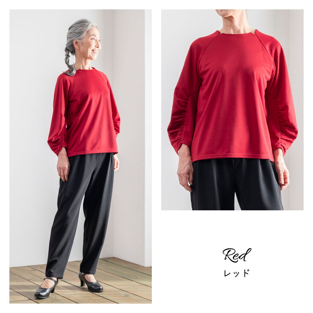 韓国トレンド Tシャツ カットソー 5分袖 ドレープ プルオーバー カットジョーゼットリラクシング5分袖ドレープドルマンTシャツ
