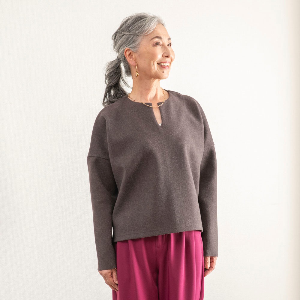 youkaページ YOUKAヨウカ） ミックスニット | 色で選ぶ,ブルー Ι 60代、70代