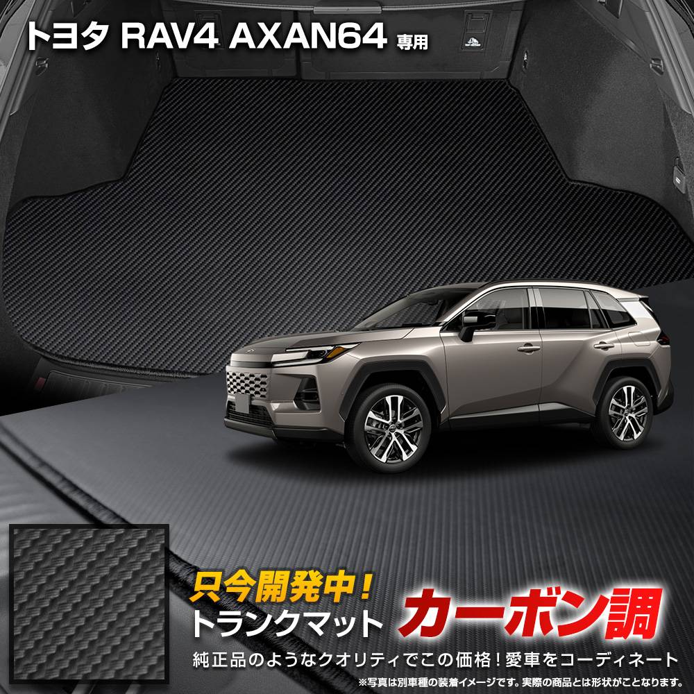 新型 60系 RAV4 AXAN64 専用 カーボン調トランク マット ラゲッジ