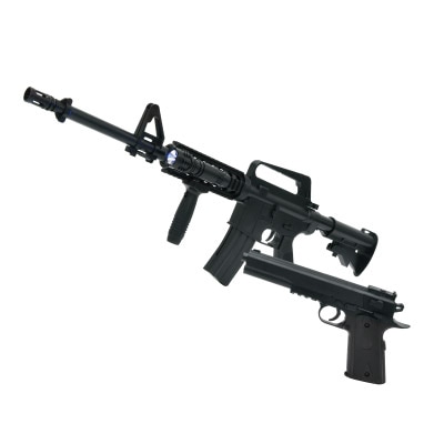 M4モデル+コルトモデル「エアーガン」2点セット【弾4000発セット