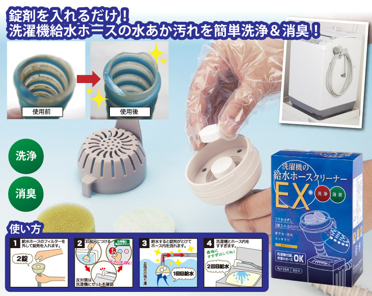 洗濯機の給水ホースクリーナー EX | プラスで満足 | 優生活