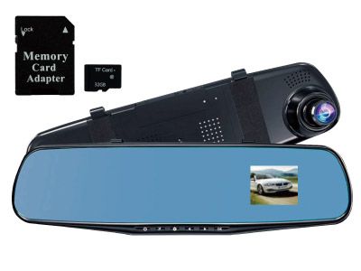 ルームミラー型ドライブレコーダー+32GBマイクロSDカード | カー用品