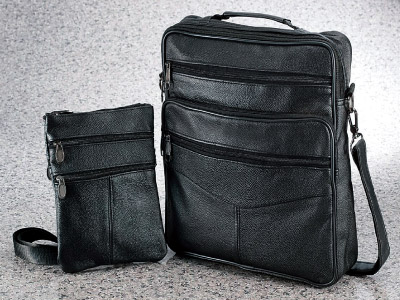 黒 牛革製の大型鞄(未使用) 牛革使用A4対応2WAYバッグ× マルチショルダー2点セット | バッグ・財布