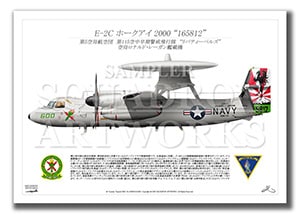 E-2C ホークアイ 2000 VAW-115 “リバティーベルズ” 2017 Showbird “165812”　（A2サイズ)