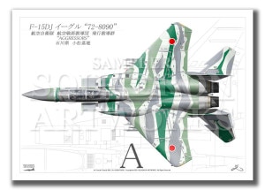 Top view  F-15DJ롡ԶƳ72-8090ɡ A4 Prints)