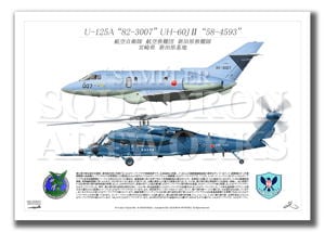 U-125A/UH-60JⅡ　新田原救難隊　2機ver　（A3サイズ Prints)